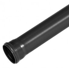 110mm Soil Pipe x 3m Single Socket - Black
