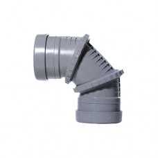 110mm 0-90° Adjustable Soil Pipe Bend - Light Grey