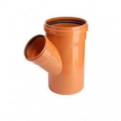 250mm 45° Double Socket Junction 110mm Branch | Plastics Express
