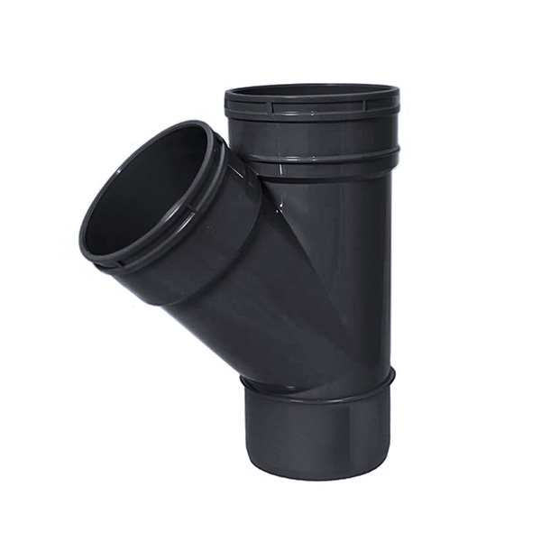 110mm 135˚ Branch Double Socket Black | Plastics Express