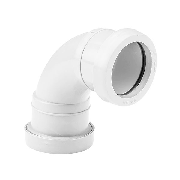 40mm 92.5° White Swept Bend Plastics Express