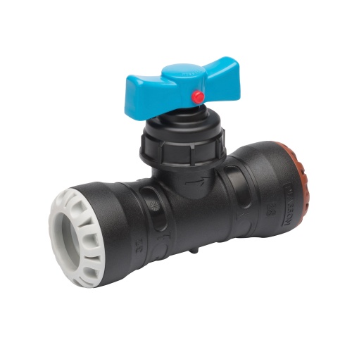 32mm MDPE x 28mm Copper/PEX Pushfit Stop Tap | Plastics Express