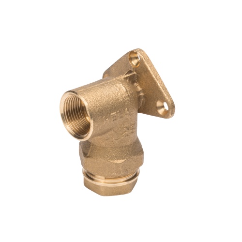 PLASSON 9055 25mm X 3/4" Brass Wallplate Elbow - Pack Of 2